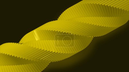 Photo for 3d render, Yellow spiral twisted color form. computer-generated illustration of an abstract geometric shape. Geometric 3D illustration - Royalty Free Image