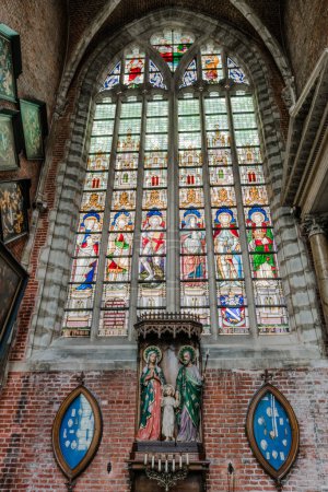 Photo for Saint Bavo Cathedral (Sint-Baafskathedraal) and Sint-Baafsplein, Ghent - Royalty Free Image