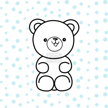 Photo for Teddy bear and polka dots vector seamless background - Royalty Free Image