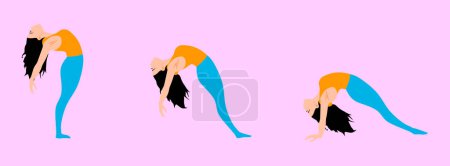 Illustration for Pretty Woman Fitness Stages - Vector Illustration - Royalty Free Image