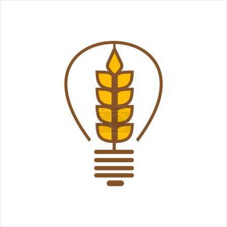 Photo for Agriculture icon design, Wheat Icon Logo Design Element in Lightbulb Silhouette - Royalty Free Image