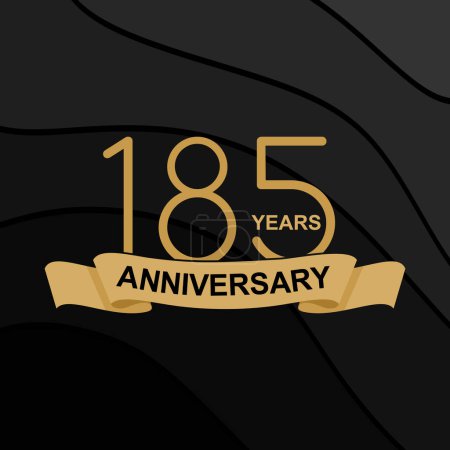 Photo for 185  Years Anniversary Celebration. Design 185th-anniversary celebration. design golden on black background. Vector Template Design Illustration - Royalty Free Image