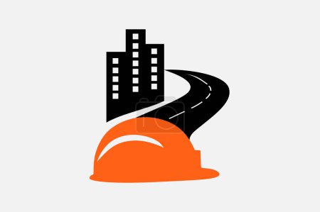 Photo for Architecture with a construction helmet vector illustration - Royalty Free Image