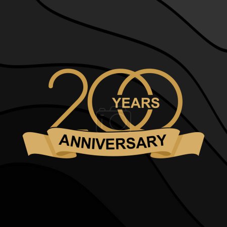 Illustration for 200 Years Anniversary Celebration. Design 200th-anniversary celebration. design golden on black background. Vector Template Design Illustration - Royalty Free Image