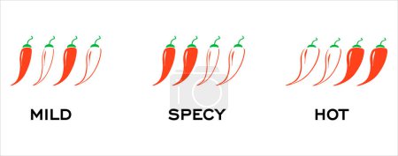 Illustration for Set of peppers. hand drawn vector illustration. - Royalty Free Image