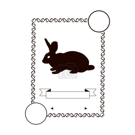 Illustration for Farm animals icon vector illustration graphic design rabbit labels vector illustration. design label rabbit. Concept on a white background. - Royalty Free Image