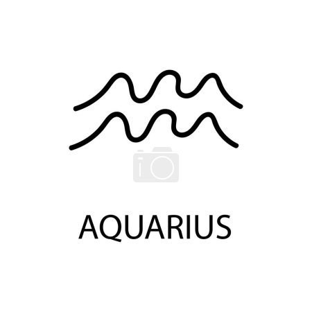 Ilustración del signo del zodiaco de Acuario. vector