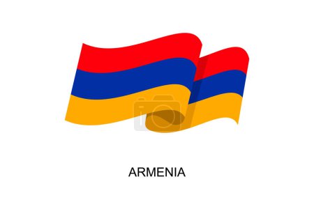 Illustration for Armenia flag vector. Armenian flag on white background. Vector illustration - Royalty Free Image