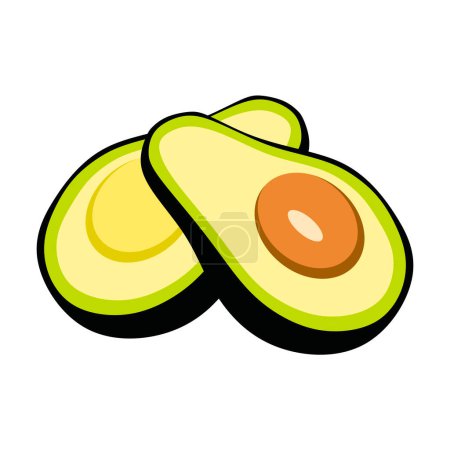 Photo for Avocado icon. cartoon illustration of sliced fresh fruit vector icon for web - Royalty Free Image