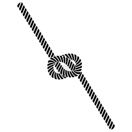 Ilustración de Nudo de cuerda negra sobre fondo blanco. Ilustración de vectores de nudo de cuerda en estilo minimalista. eps10 - Imagen libre de derechos