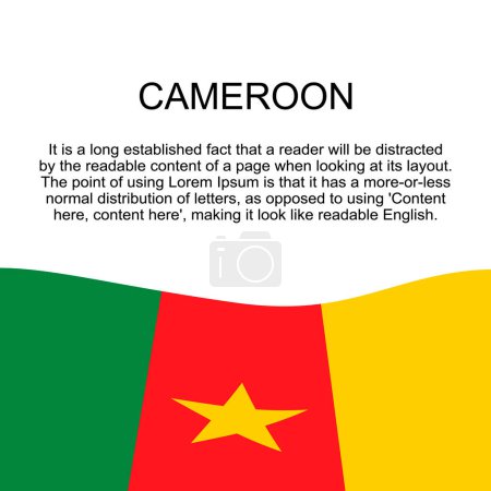 Ilustración de Bandera de Camerún para bandera en fondo blanco cuadrado. Bandera de Camerún con espacio para texto. Bandera cuadrada de Camerún con bandera. ilustración vectorial eps10 - Imagen libre de derechos
