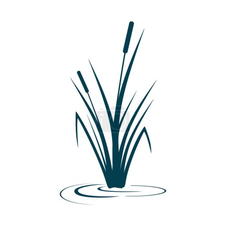 Illustration for Cattail plant vector illustration. Reed plant sign on white background. vector eps10 - Royalty Free Image