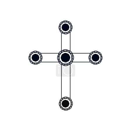 Téléchargez les illustrations : Christian Cross Church logo design illustration vectorielle - en licence libre de droit