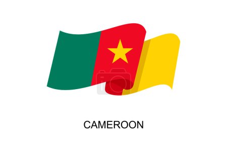 Ilustración de Camerún vector de la bandera. Bandera de Camerún sobre fondo blanco. Ilustración vectorial eps10 - Imagen libre de derechos