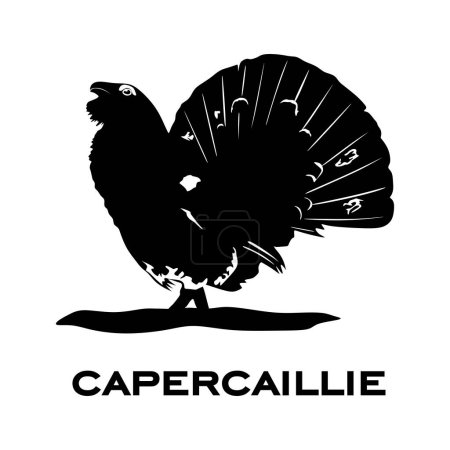 Ilustración de Logotipo de Capercaillie aislado sobre fondo blanco. Signo de pájaro. Silueta de carabina. Iconos de aves minimalistas vector ilustración - Imagen libre de derechos