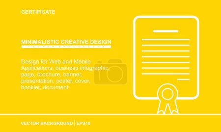 Minimal Certificate in linear style. Certificate Design in linear style for Web and Mobile Applications, business infographic, page, brochure, banner, presentation, poster, cover, booklet, document