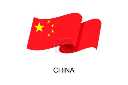 Ilustración de China vector de la bandera. Bandera china sobre fondo blanco. ilustración vectorial eps10 - Imagen libre de derechos