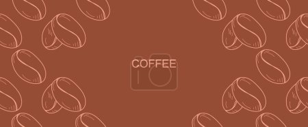 Illustration for Coffee beans seamless pattern. vector illustration - Royalty Free Image