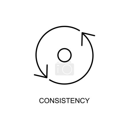 Illustration for Consistency linear icon. illustration of a line symbol. Line consistency icon isolated on white background. Thin stroke sign can be used for web, mobile and UI. vector illustration. - Royalty Free Image