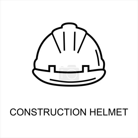 Téléchargez les illustrations : Construction casque ligne icône - en licence libre de droit