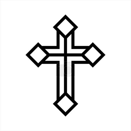 Téléchargez les illustrations : Illustration vectorielle icône croix - en licence libre de droit