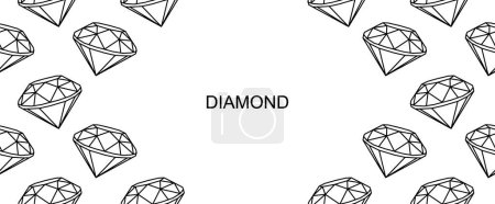 Illustration for Vector seamless pattern of diamond. diamonds. - Royalty Free Image
