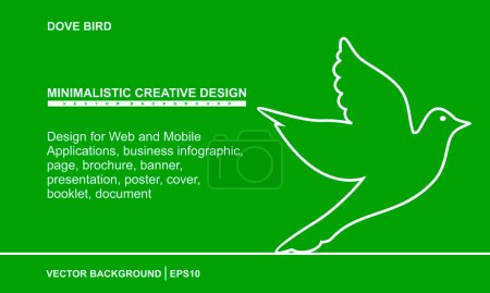 Ilustración de Diseño de aves paloma para aplicaciones web y móviles, infografía de negocios, página, folleto, banner, presentación, póster, portada, folleto, documento. Vector eps - Imagen libre de derechos