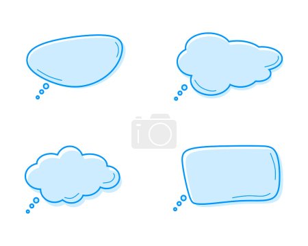 Photo for Empty bubbles and elements with blue lines on a white background. Vector illustration of doodle speech bubbles. isolated speech numbering - Royalty Free Image