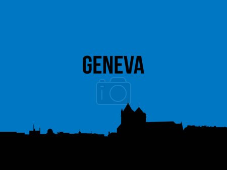 Illustration for Geneva Switzerland skyline silhouette vector illustration - Royalty Free Image