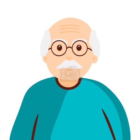Téléchargez les illustrations : Illustration vectorielle grand-père. Avatar ou symbole pour logo - en licence libre de droit
