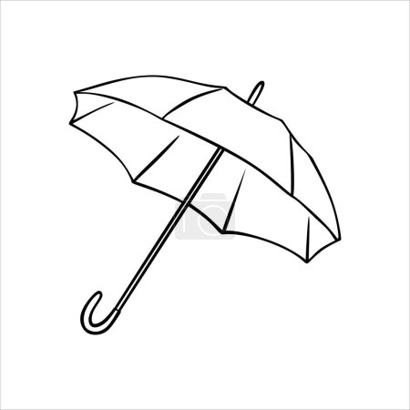 Hand drawn umbrella isolated on white background