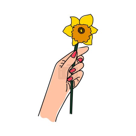 Ilustración de Hand drawn doodle illustration of a flower with a beautiful pattern - Imagen libre de derechos