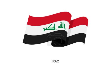 Illustration for Iraq flag vector. Iraq flag on white background. Vector illustration eps10 - Royalty Free Image
