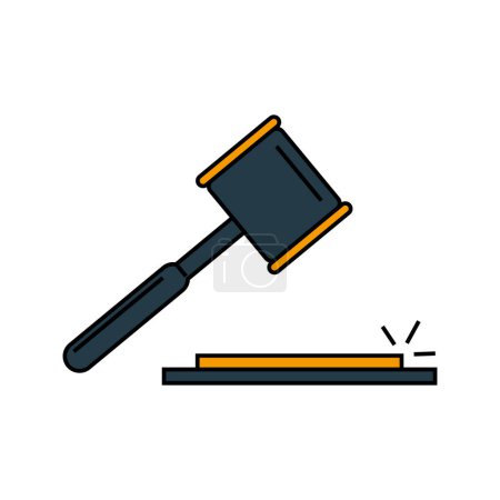 Ilustración de Justice hammer on white background. vector illustration. - Imagen libre de derechos