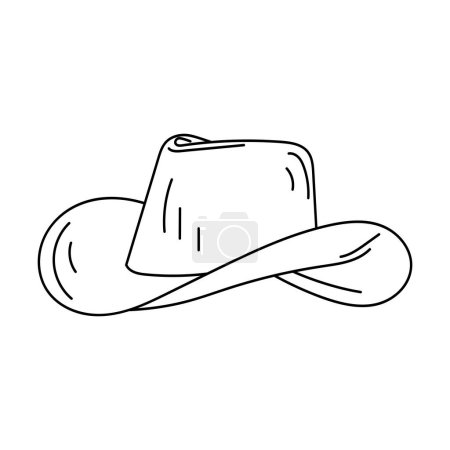 Photo for Linear Cowboy Hat. hand drawn Cowboy Hat. Doodle Vector illustration - Royalty Free Image