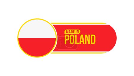 Illustration for Made in Poland. Product packaging label with Poland flag. Vector illustration - Royalty Free Image