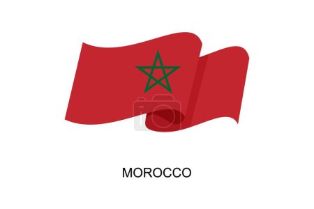 Téléchargez les illustrations : Morocco flag vector. Morocco flag on white background. Vector illustration eps10 - en licence libre de droit