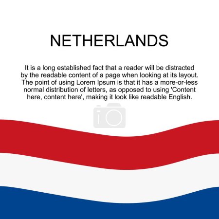 Illustration for Flag of Netherlands . vector illustration. background for banner - Royalty Free Image