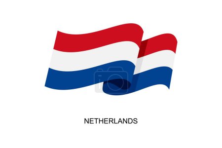 Illustration for Netherlands flag vector. Flag of Netherlands on white background. Vector illustration eps10 - Royalty Free Image