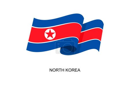 Illustration for North Korea flag vector. Flag of North Korea on white background. Vector illustration eps10 - Royalty Free Image
