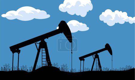 Illustration for Oil pump and oil industry. vector illustration. - Royalty Free Image