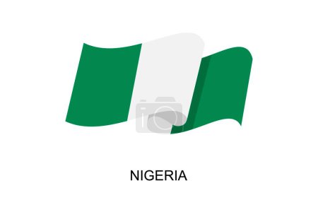 Illustration for Nigeria flag vector. Nigeria flag on white background. Vector illustration eps10. - Royalty Free Image
