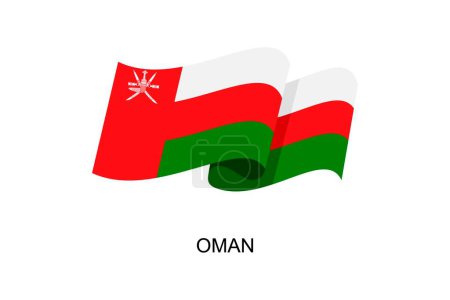 Illustration for Oman  flag vector. Oman flag on white background. Vector illustration - Royalty Free Image
