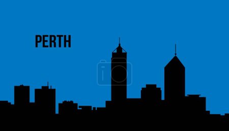 Illustration for Perth city skyline silhouette, vector illustration - Royalty Free Image