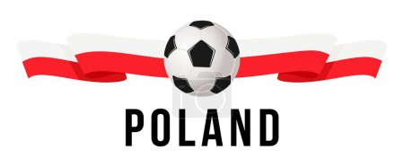 Illustration for Poland Flag with Ball. Soccer ball on the white background with the flag of Poland. Vector illustration for banner and poster. - Royalty Free Image