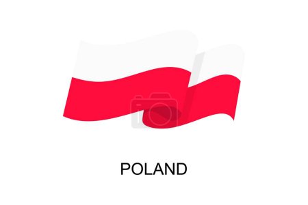 Illustration for Poland flag vector. Poland flag on white background. Vector illustration eps10 - Royalty Free Image