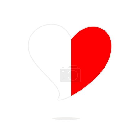 Illustration for Heart flag of Poland icon vector illustration design - Royalty Free Image