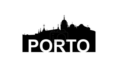 Téléchargez les illustrations : Porto city skyline, vector illustration - en licence libre de droit