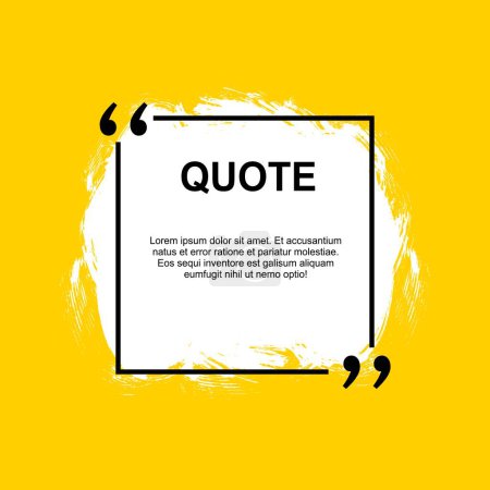 Illustration for Quotation Template in Quotes in square form. Creative Vector Banner Illustration with a Quote in a square Frame with Quotes. Vector illustration - Royalty Free Image