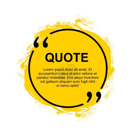 Illustration for Quotation Template in Quotes. Creative Vector Banner Illustration with a Quote in a Frame with Quotes. Vector illustration - Royalty Free Image
